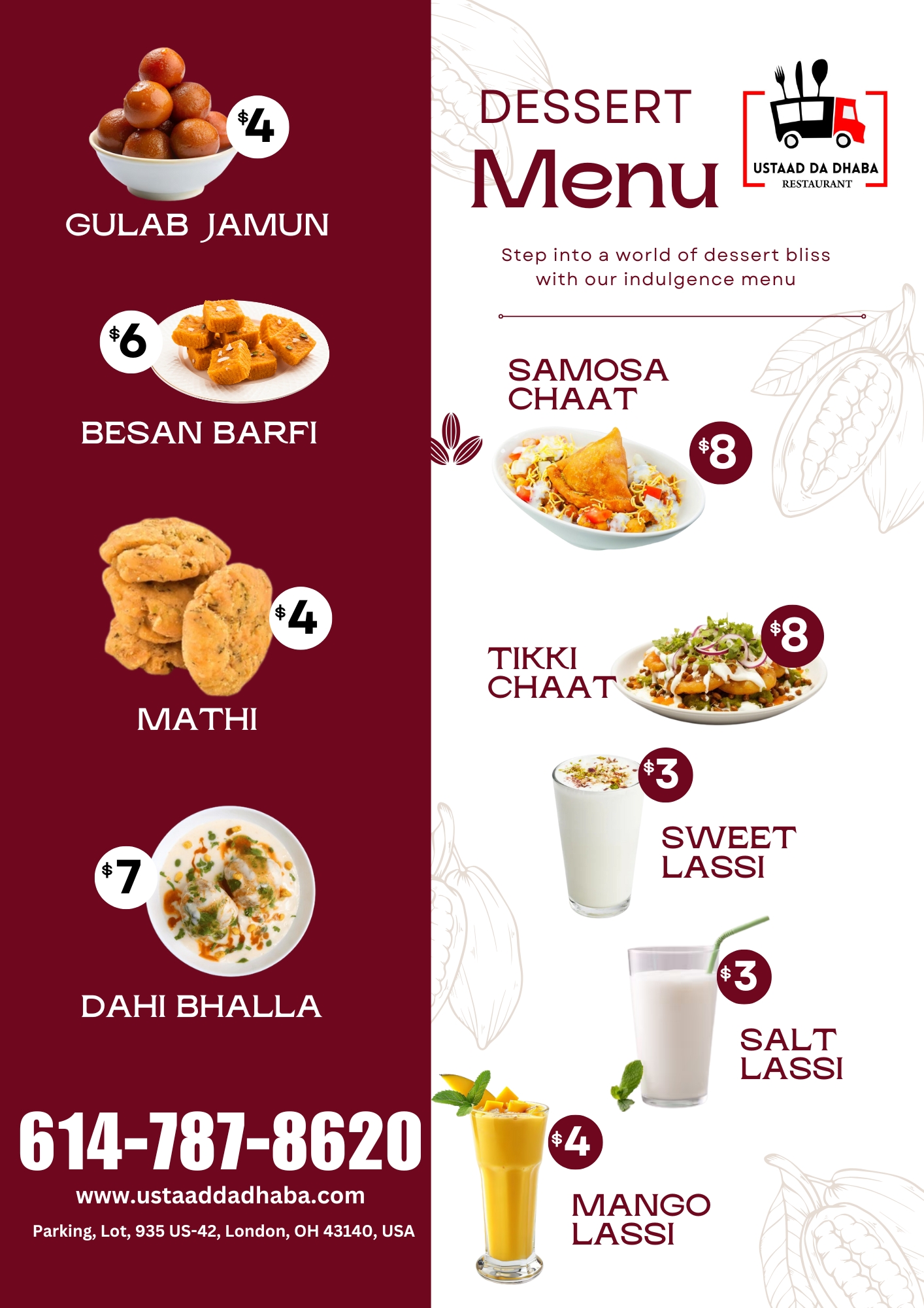 Dessert Menu Ustaad Da Dhaba